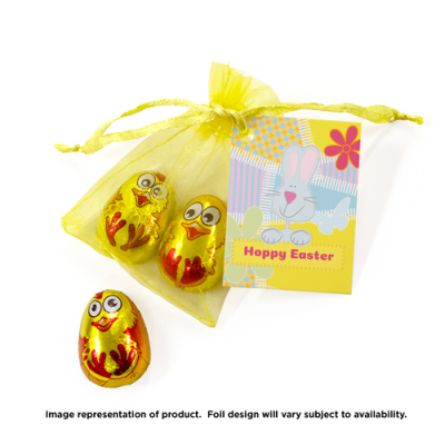 ORGANZA BAG - CHEEKY CHICKS, EASTER CHICKEN