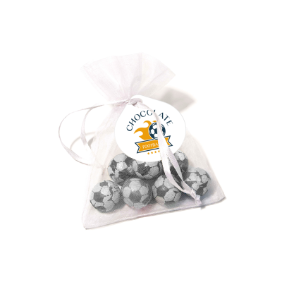ORGANZA BAG - CHOCOLATE FOOTBALLS