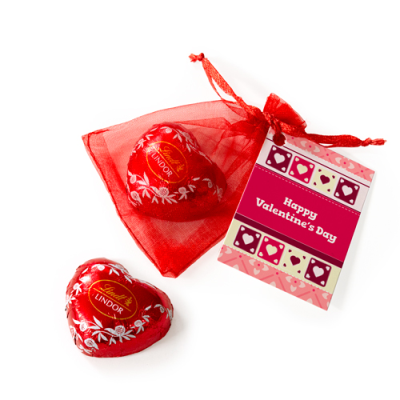 ORGANZA BAG - LINDT HEART, VALENTINES TREAT