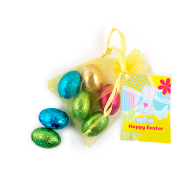 ORGANZA BAG with Mini Chocolate Easter Mini Eggs