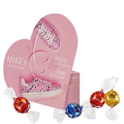 OUTLINE-BOX HEART with Lindt Lindor Truffles - PROMOTIONAL CORPORATE GIFT