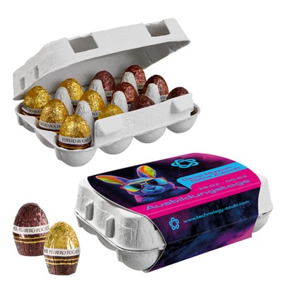 PAPER EASTER EGG BOX OF 12 with Ferrero Rocher Mini Eggs