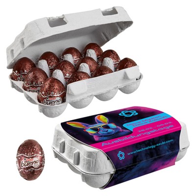 PAPER EASTER EGG BOX OF 12 with Kinder Bueno Mini Eggs
