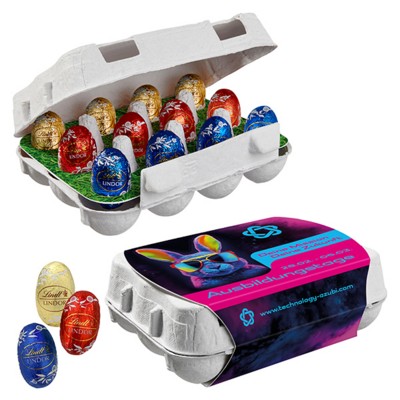 PAPER EASTER EGG BOX OF 12 with Lindt Lindor Mini-eggs