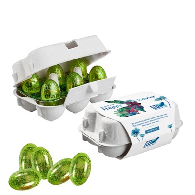 PAPER EASTER EGG BOX OF 6 with Ferrero Küsschen Mini Eggs