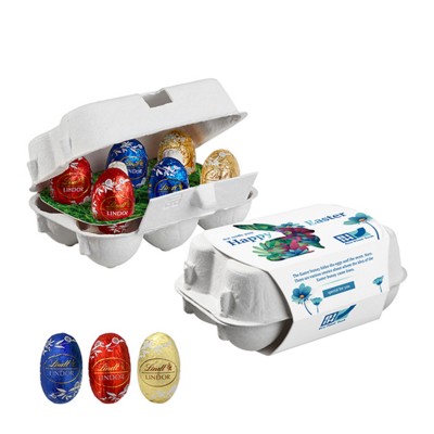 PAPER EASTER EGG BOX OF 6 with Lindt Lindor Mini Eggs
