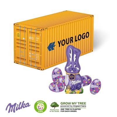 PERSONALISED CONTAINER with Milka Bunny Rabbit & Mini Eggs