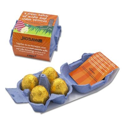 PERSONALISED EASTER EGG BOX with Four Foiled Chocolate Eggs