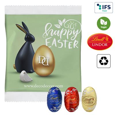 PERSONALISED TRIO LINDOR MINI EGGS IN PAPER BAG