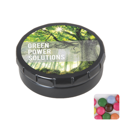 ROUND CLICK TIN with Chocos in Black