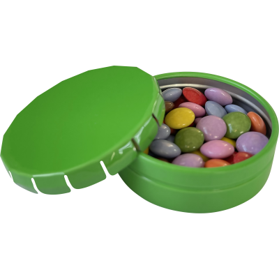 ROUND CLICK TIN with Chocos in Pale Green