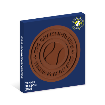 TENNIS SEASON - ECO WINDOW BOX - MILK CHOCOLATE ROUND DISC - 100MM