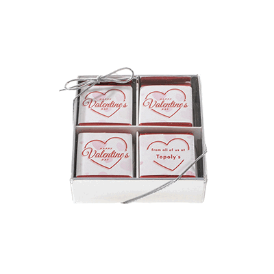 VALENTINES DAY 20 NEAPOLITAN CHOCOLATE LUXURY GIFT BOX with Clear Transparent Acetate Lids & Bows