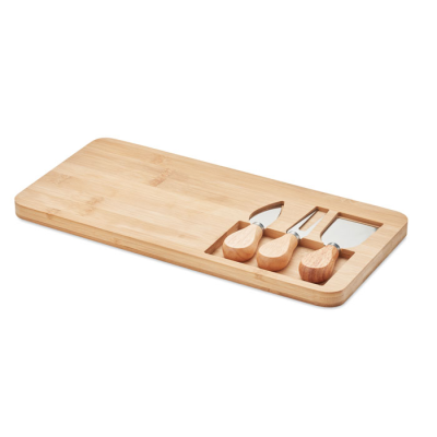 BAMBOO CHEESE BOARD SET in Brown