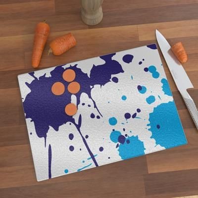 CUSTOM PRINTED ROUND GLASS CHOPPING BOARD 30CM X 30CM
