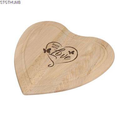 CUTTING BOARD WOODY HEART in Natural