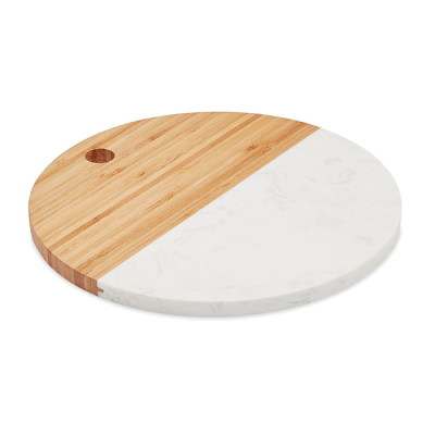 MARBLE &  BAMBOO SERVING BOARD in Brown