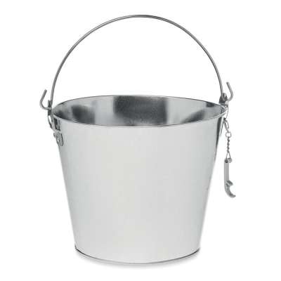 METAL BEER BUCKET 4L in Silver