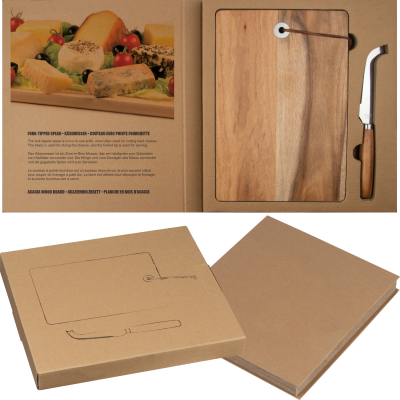 WOOD BOARD with Cheese Knife