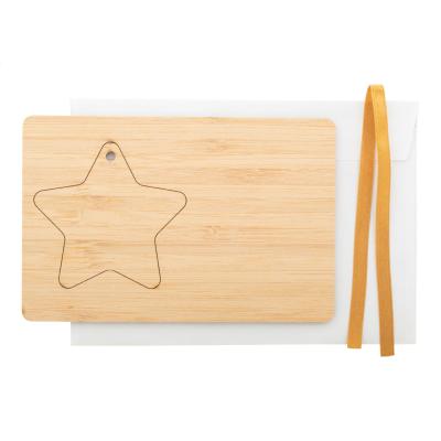 CHRISTMAS CARD, STAR in Natural