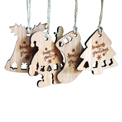 BAMBOO CHRISTMAS DECORATIONS (UK MADE)