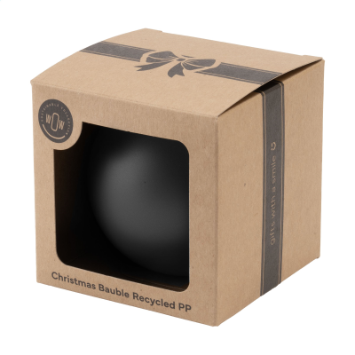CHRISTMAS BAUBLE Ø7CM RECYCLED PP BOX - MADE in Europe in Black