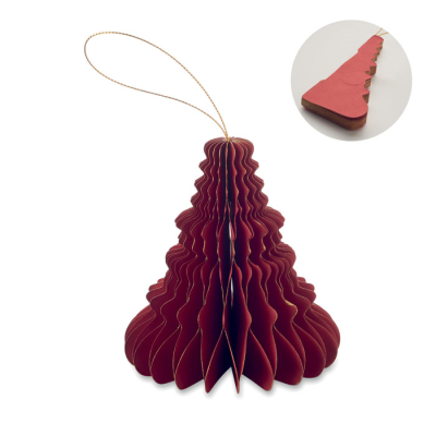 CHRISTMAS PAPER TREE HANGER in Red