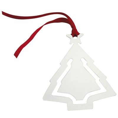 CHRISTMAS TREE METAL TREE DECORATION in Silver