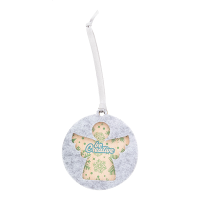 CHRISTMAS TREE ORNAMENT, ANGEL in Grey