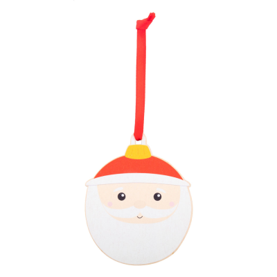 CHRISTMAS TREE ORNAMENT, FATHER CHRISTMAS SANTA in White