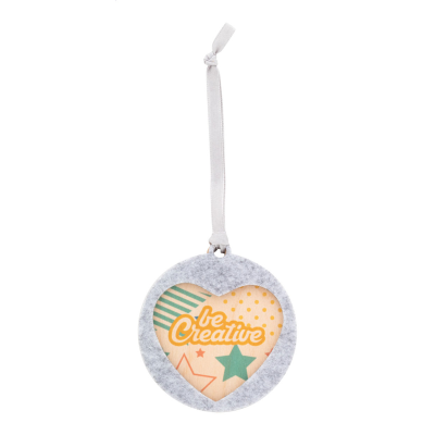 CHRISTMAS TREE ORNAMENT, HEART in Grey