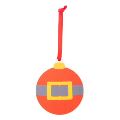 CHRISTMAS TREE ORNAMENT, SANTAS BELLY in Red