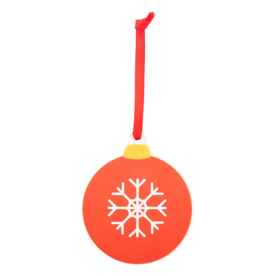 CHRISTMAS TREE ORNAMENT, SNOWFLAKE in Red