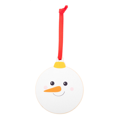CHRISTMAS TREE ORNAMENT, SNOWMAN in White
