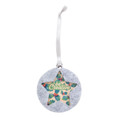CHRISTMAS TREE ORNAMENT, STAR in Grey