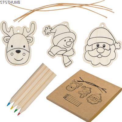 CHRISTMAS TREE TAG PAINTING SET in Beige