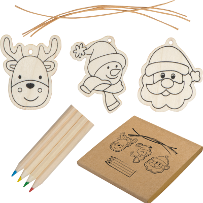 CHRISTMAS TREE TAG PAINTING SET in Beige