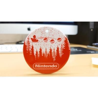 FLAT CIRCLE CHRISTMAS TREE DYE-SUB BAUBLE in White
