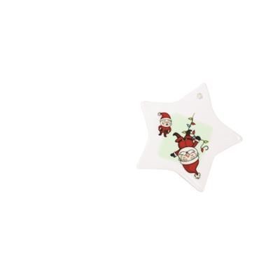 FLAT STAR CHRISTMAS TREE DYE-SUB BAUBLE in White