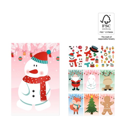 GLIMN SET OF SIX x SHEET with Christmas Figures & 3 x Sheet of Sticker