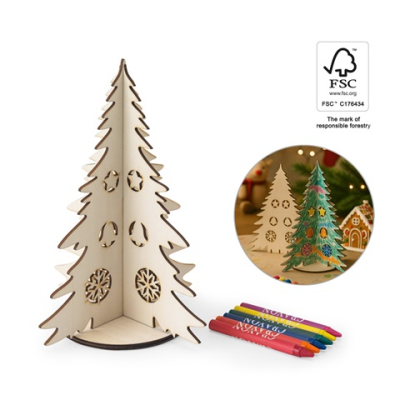 PINERY COLLAPSIBLE WOOD CHRISTMAS TREE TO COLOUR