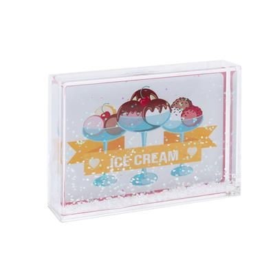 WHITE SNOW EFFECT LIQUID FILLED CUBE BLOCK