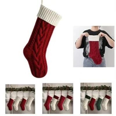 KNITTED CHRISTMAS STOCKING FOR FAMILY HOLIDAY