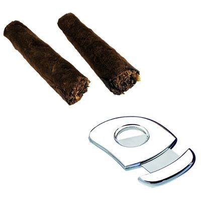 FINE SILVER PLATED METAL CIGAR CUTTER