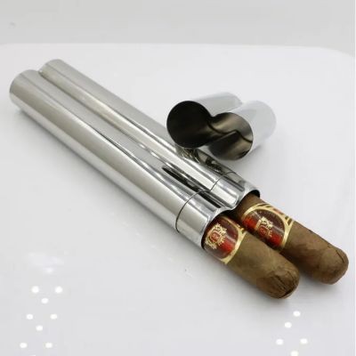 STAINLESS STEEL METAL CIGAR TUBE