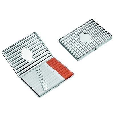 FINE SILVER PLATED METAL CIGARETTE CASE