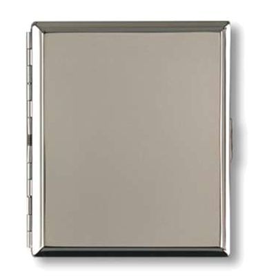 SILVER CHROME METAL CIGARETTE CASE