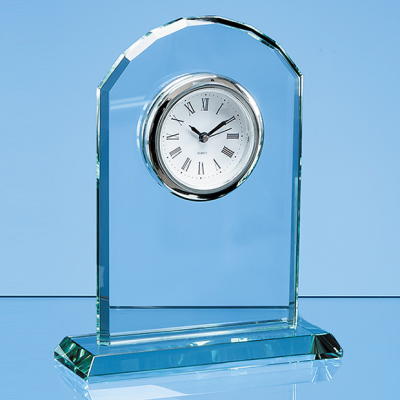 17CM JADE GLASS ARCH CLOCK