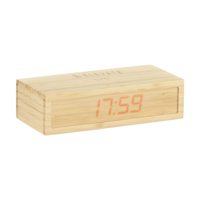 BAMBOO ALARM CLOCK with Cordless Charger in Bamboo