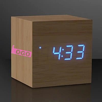 BLUE LED CUBE ALARM CLOCK with Usb